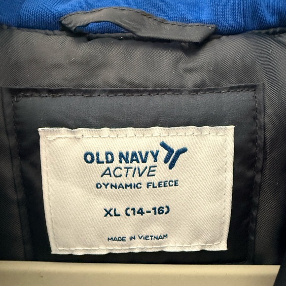 Old Navy Navy Puffer Vest with Bright Blue Hoodie - Picture 3 of 6